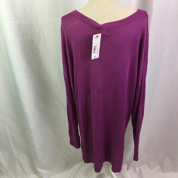 Worthington V Neck Hi Low Sweater Lavender Large - Picture 6 of 15